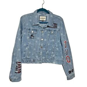 Ashley Vintage Charm DUQ Denim Jacket Junior Women  L Duquesne Roll Dukes Custom
